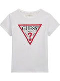 Guess Girls Short Sleeve Pink Beaded Logo T-Shirt