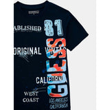Guess Boys Short Sleeve Navy Logo T-Shirt