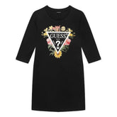 Guess Girls 3/4 Sleeve Dress In Black