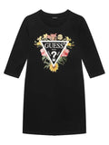 Guess Girls 3/4 Sleeve Dress In Black