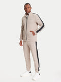 Guess Mens Full Zip Sweater Khaki