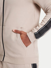 Guess Mens Full Zip Sweater Khaki