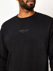 Replay Mens Crew Neck Sweatshirt In Black