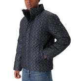 Guess Mens Chain Puff Jacket In Navy