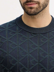 Calvin Klein Mens Easy Cotton Crew Neck Sweater In In Teal