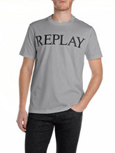Replay Mens T-shirt With Logo Print In Grey