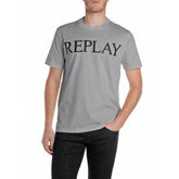 Replay Mens T-shirt With Logo Print In Grey