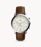 Fossil Gents Brwn Lth Beige Dial