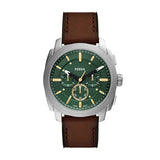 Fossil Machine Brn /Green Leather