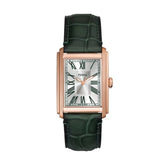 Fossil Mens Carraway Rose Gold And Green Watch