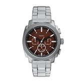 Fossil Machine Silver/Brown Stainless Steel