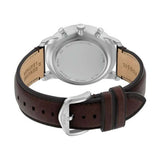 Fossil Mens Neutra Chronograph Leather Watch In Brown/Silver