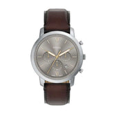 Fossil Mens Neutra Chronograph Leather Watch In Brown/Silver