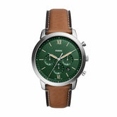 Fossil Mechanical Tan Leather Green Dial Watch