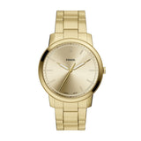Fossil Mens Minimalist 3 Hand Gold Dial Watch In Gold