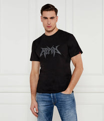 Replay Mens T-Shirt With Graffiti Lettering In Black