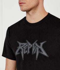 Replay Mens T-Shirt With Graffiti Lettering In Black