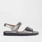 Froggie Womens Flatform Velcro Sandals In Pewter