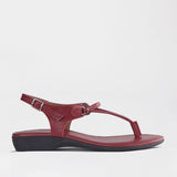 Froggie Ladies Lea Waxy Sandals In Red