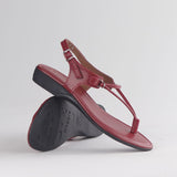 Froggie Ladies Lea Waxy Sandals In Red
