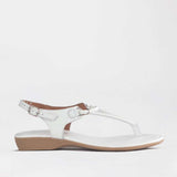 Froggie Womens Spaghetti Thong Sandals In White