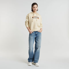 G-Star Raw Womens Old Skool Logo Hoody In White
