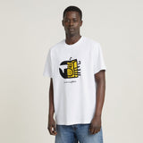 G-Star Raw D25702 Mens Boombox Cartoon Loose R T-Shirt White