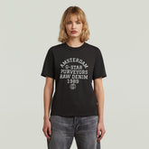 G-Star Raw Womens Text Graphic T-Shirt In Dark Black