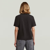 G-Star Raw Womens Text Graphic T-Shirt In Dark Black