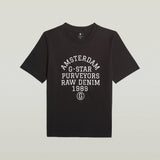 G-Star Raw Womens Text Graphic T-Shirt In Dark Black