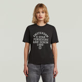 G-Star Raw Womens Text Graphic T-Shirt In Dark Black