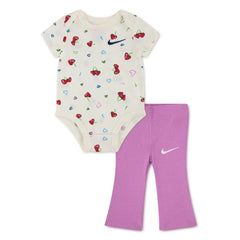 Nike Girls 2 Pcs Bodysuit & Legging Set In Light Magenta