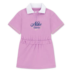 Nike Girls Tennis Lifestyle Short Sleeves Dress In Light Magenta