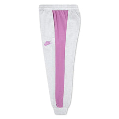 Nike Girls Color Blocked 2 Pcs Crew Sweatshirts & Joggers Set In Birch Heather