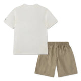 Jordan Boys Quality Product Woven Short Set In Khaki And White