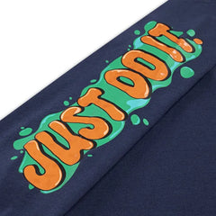 Nike Boys Slime Long Sleeve T-shirt In Navy