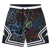 Jorndan Boys Aop Sport Diamond Shorts In Black Multi