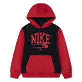 Nike Boys Vintage French Terry Hoodie In Black And Red