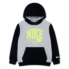 Nike Boys Vintage French Terry Hoodie In Grey And Black