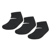 Nike Unisex Kiddies 3 Pack No Show Ankle Socks In Black