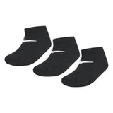 Nike Unisex Kiddies 3 Pack No Show Ankle Socks In Black