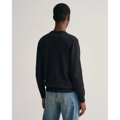 Gant Mens Classic Cotton Sweater In Black