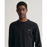Gant Mens Classic Cotton Sweater In Black