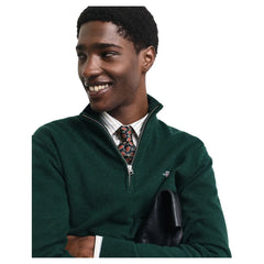 Gant 8030141 D1 Rib Texture Halfzip Green