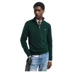 Gant 8030141 D1 Rib Texture Halfzip Green