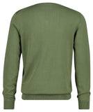 Gant Mens Classic Cotton V-Neck Sweater In Olive Green