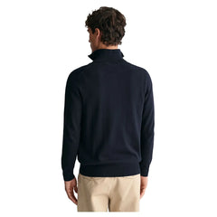 Gant Mens Classic Cotton Halfzip Top In Navy