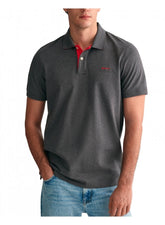 Gant Regular Contrast Pique Ss Dark Grey