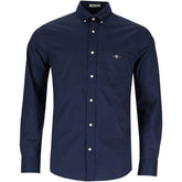 Gant Mens Reg Poplin Long Sleeve Shirt Navy/Marine