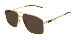 Gucci Sunglass Man Gold Gold Brown GG1676S-002